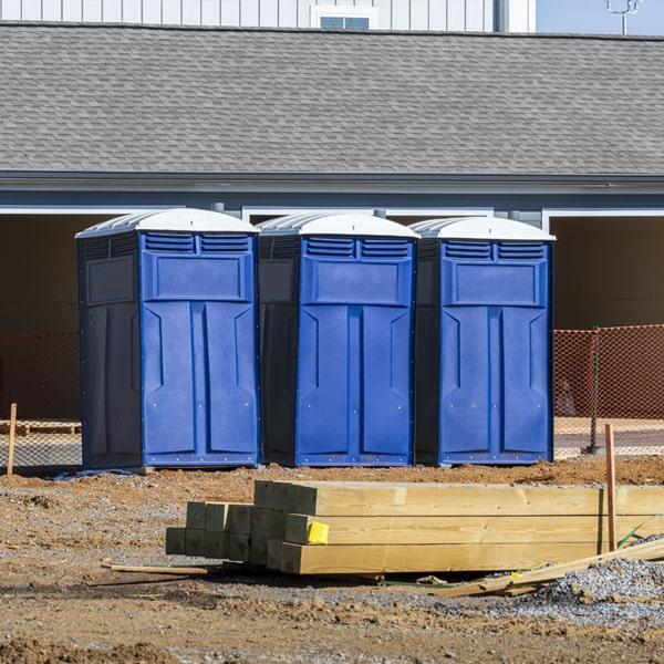 Heavy-duty construction site porta potty in Woodstock, Illinois